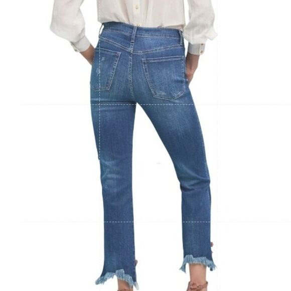 Ella Moss Ankle Jeans Size 30 Floral Embroidered Frayed Hem Boho Hippie Festival - Picture 4 of 15